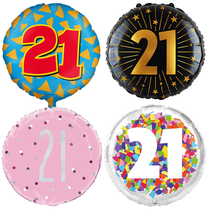 21 Jaar Folie Ballonnen - Partywinkel