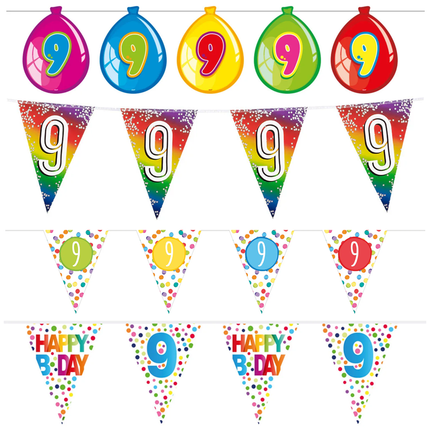 9 Jaar Slingers - Partywinkel