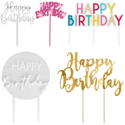 Happy Birthday Taarttoppers - Partywinkel