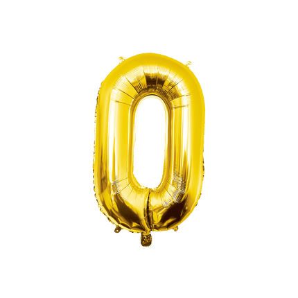 0 Jaar Cijfer Ballon Goud Leeg 86cm van Paper Dreams koop je bij Partywinkel
