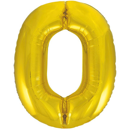 0 Jaar Cijfer Ballon Goud Leeg 86cm van Unique koop je bij Partywinkel