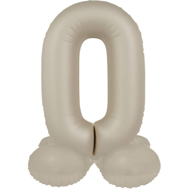 0 Jaar Cijfer Ballon Nude Mat 72cm van Folat koop je bij Partywinkel
