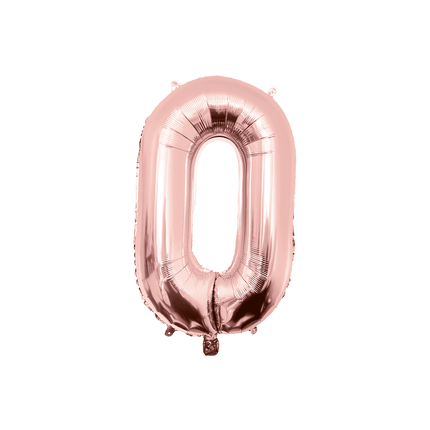 0 Jaar Cijfer Ballon Rose Goud Leeg 86cm van Paper Dreams koop je bij Partywinkel