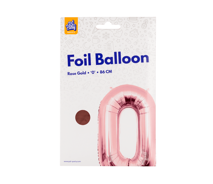 0 Jaar Cijfer Ballon Rose Goud Leeg 86cm van Paper Dreams koop je bij Partywinkel