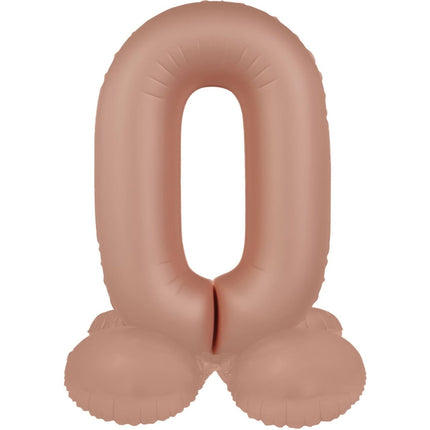 0 Jaar Cijfer Ballon Rose Goud Mat 72cm van Folat koop je bij Partywinkel