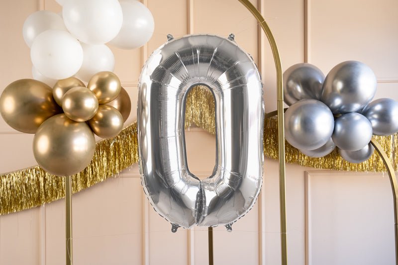 0 Jaar Cijfer Ballon Zilver Leeg 72cm van Partydeco koop je bij Partywinkel