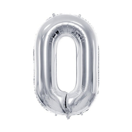 0 Jaar Cijfer Ballon Zilver Leeg 72cm van Partydeco koop je bij Partywinkel