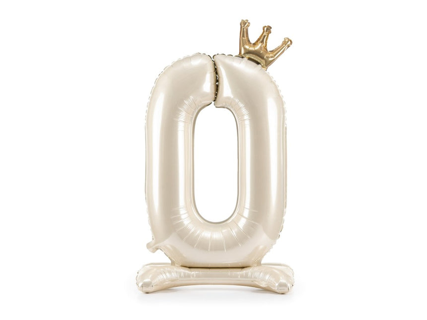 0 Jaar Helium Ballon Parelmoer Leeg 84cm van Partydeco koop je bij Partywinkel