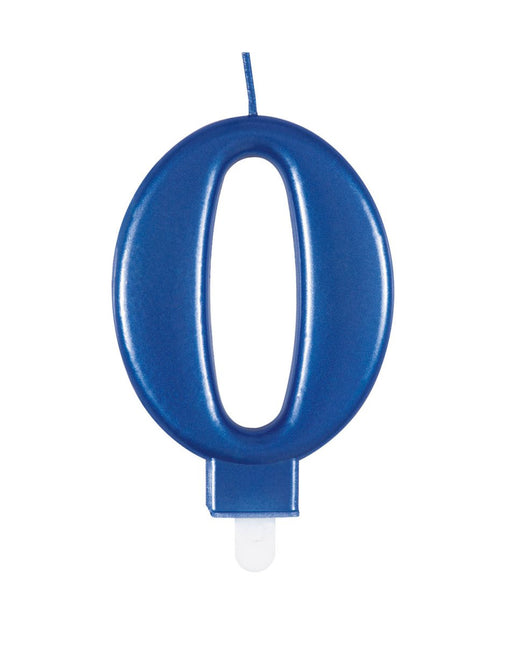 0 Jaar Kaars Blauw 12cm van Unique koop je bij Partywinkel