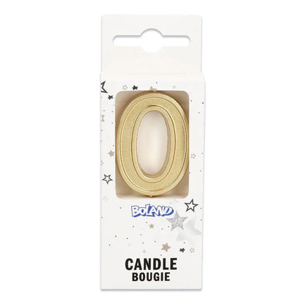 0 Jaar Kaars Goud 4,2cm van Boland koop je bij Partywinkel