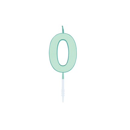 0 Jaar Kaars Mintgroen Pastel 4,5cm van WeFiesta koop je bij Partywinkel