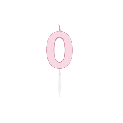 0 Jaar Kaars Roze Pastel 4,5cm van WeFiesta koop je bij Partywinkel