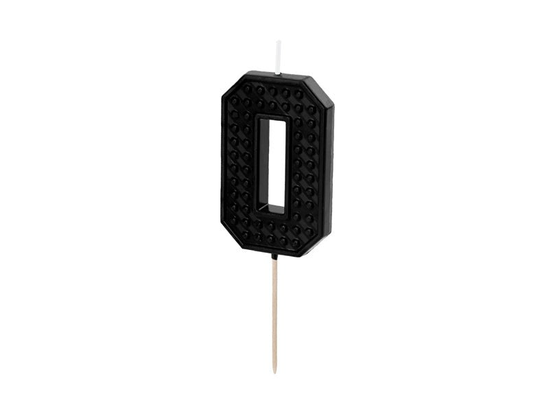 0 Jaar Kaars Zwart 6cm van Partydeco koop je bij Partywinkel