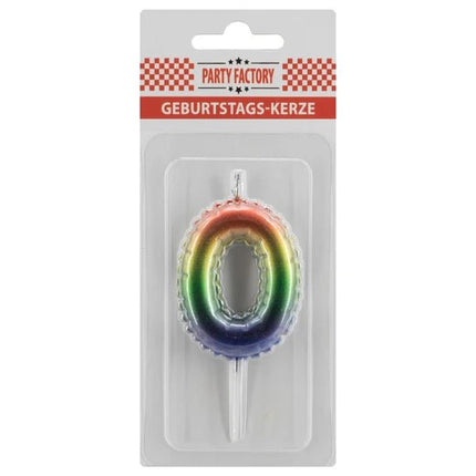 0 Kaars Regenboog 7cm van VDV Benefit koop je bij Partywinkel