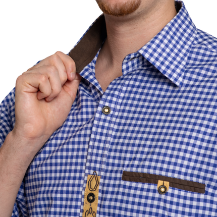 Oktoberfest Blouse, Blue and White
