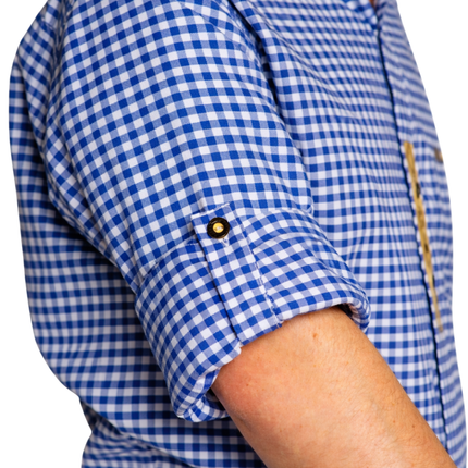 Oktoberfest Blouse, Blue and White