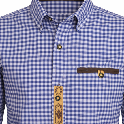 Oktoberfest Blouse, Blue and White