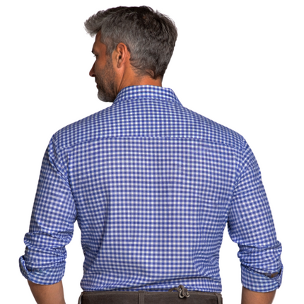 Oktoberfest Blouse, Blue and White