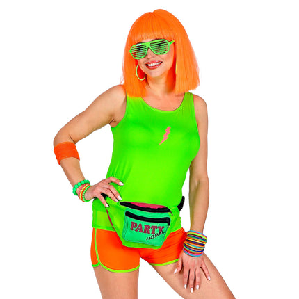 Neon Tank Top, Green Lightning Bolt