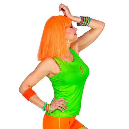 Neon Tank Top, Green Lightning Bolt