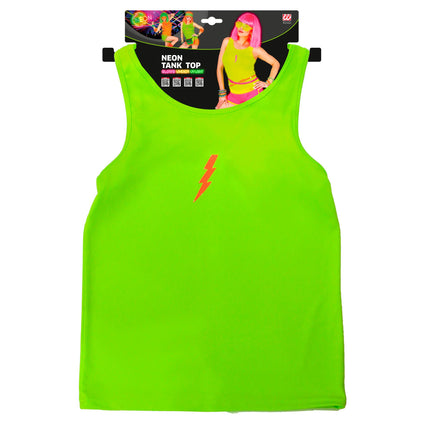 Neon Tank Top, Green Lightning Bolt