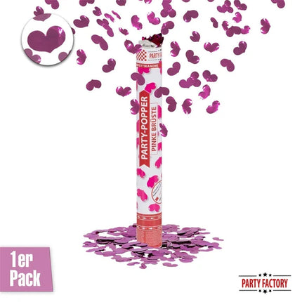 Heart Confetti Cannon, Purple, 40 cm