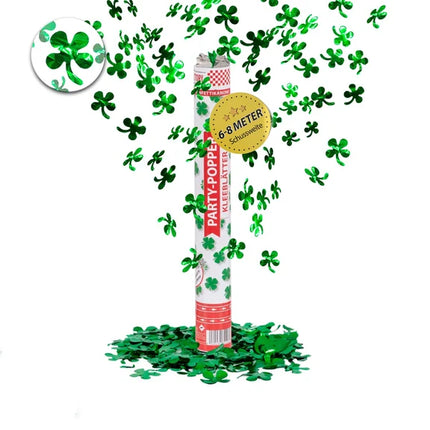 Green Confetti Cannon, Four-Leaf Clover, 40 cm