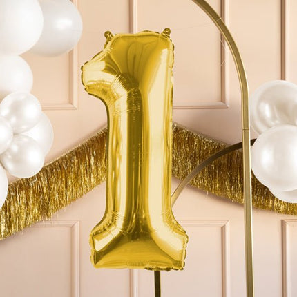 1 Jaar Cijfer Ballon Goud Leeg 72cm van Partydeco koop je bij Partywinkel