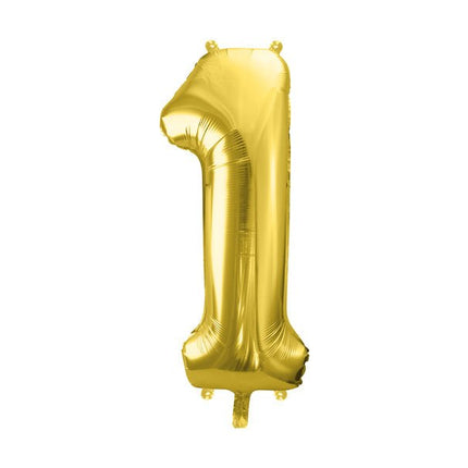 1 Jaar Cijfer Ballon Goud Leeg 72cm van Partydeco koop je bij Partywinkel