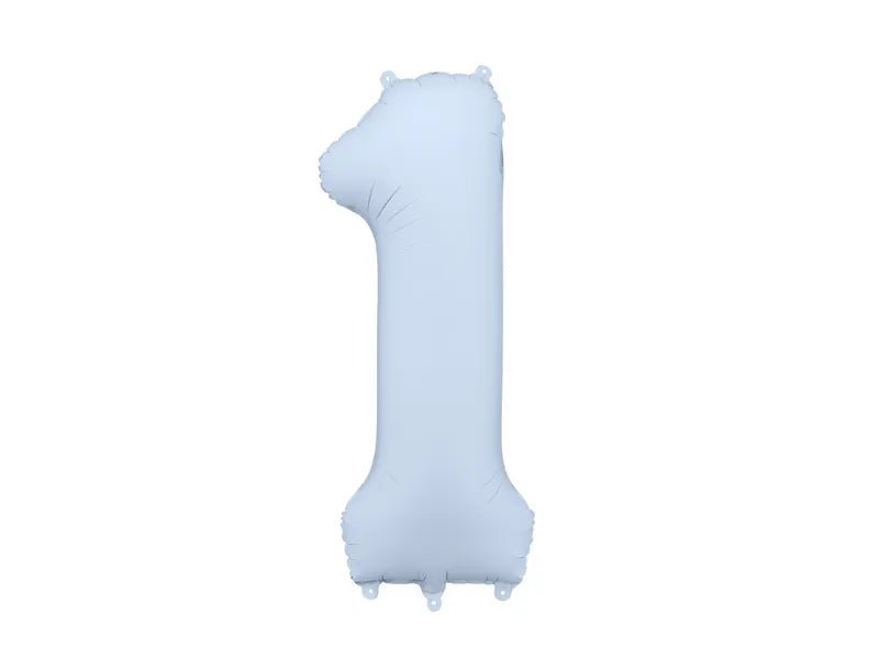 1 Jaar Cijfer Ballon Lichtblauw Mat Leeg 86cm van Partydeco koop je bij Partywinkel