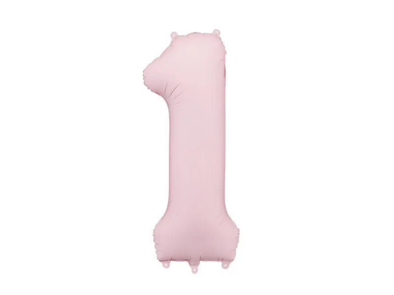 1 Jaar Cijfer Ballon Lichtroze Leeg 86cm van Partydeco koop je bij Partywinkel