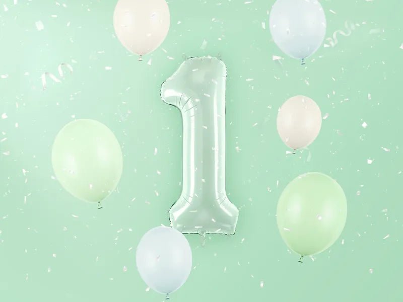 1 Jaar Cijfer Ballon Mintgroen 72cm van Partydeco koop je bij Partywinkel