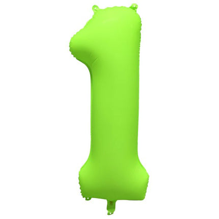 1 Jaar Cijfer Ballon Neon Groen Leeg 86cm van Riethmueller koop je bij Partywinkel