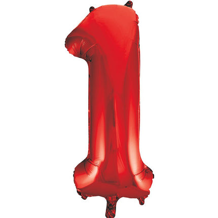 1 Jaar Cijfer Ballon Rood Leeg 86cm van Unique koop je bij Partywinkel