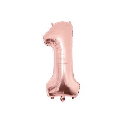 1 Jaar Cijfer Ballon Rose Goud Leeg 86cm van Paper Dreams koop je bij Partywinkel