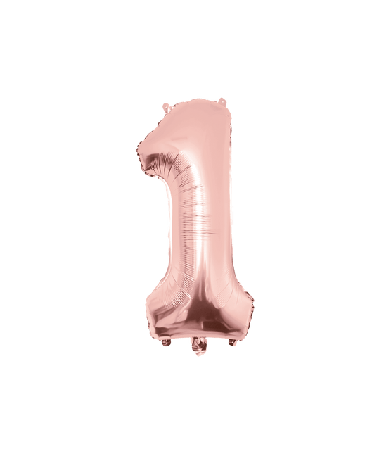 1 Jaar Cijfer Ballon Rose Goud Leeg 86cm van Paper Dreams koop je bij Partywinkel