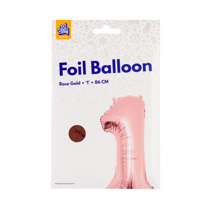 1 Jaar Cijfer Ballon Rose Goud Leeg 86cm van Paper Dreams koop je bij Partywinkel