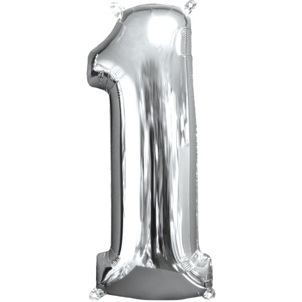 1 Jaar Cijfer Ballon Zilver Leeg 66cm van Riethmueller koop je bij Partywinkel