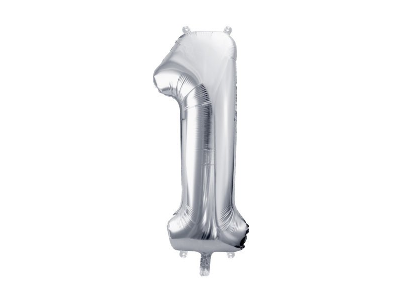 1 Jaar Cijfer Ballon Zilver Leeg 72cm van Partydeco koop je bij Partywinkel