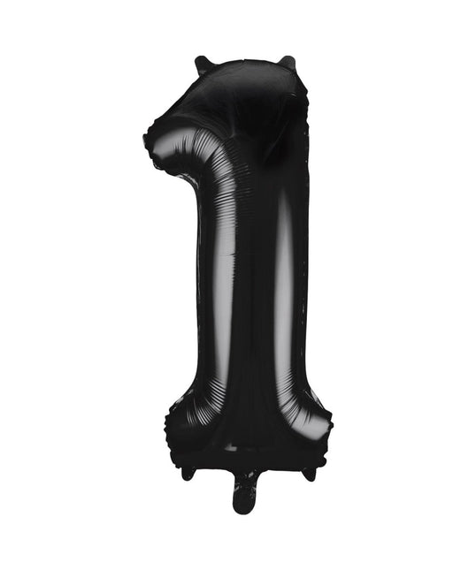 1 Jaar Cijfer Ballon Zwart Leeg 86cm van Unique koop je bij Partywinkel