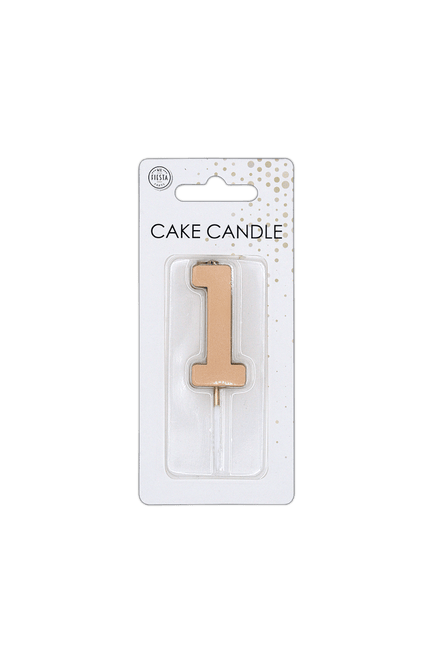 1 Jaar Kaars Rose Goud Metallic 4,5cm van WeFiesta koop je bij Partywinkel