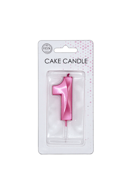1 Jaar Kaars Roze Metallic 6cm van WeFiesta koop je bij Partywinkel