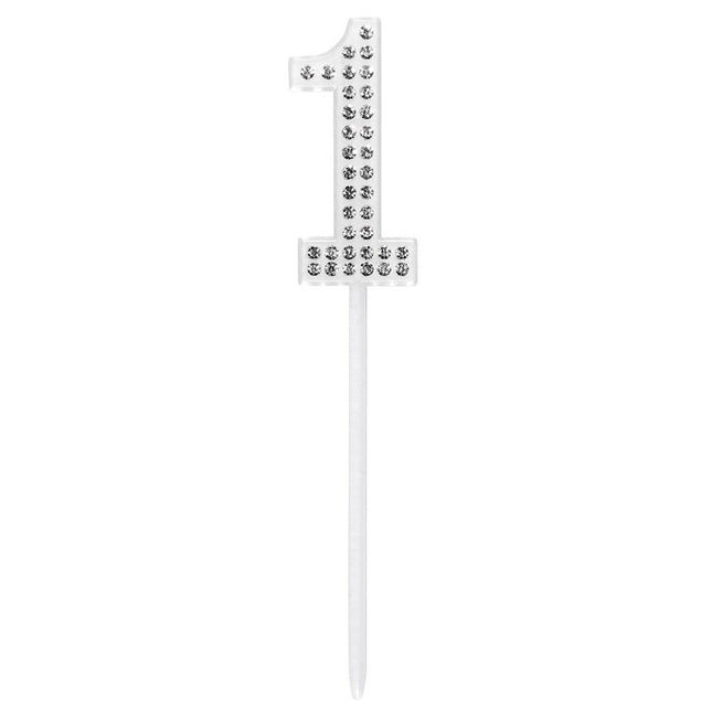 1 Jaar Taarttopper Diamant 10,5cm van Boland koop je bij Partywinkel