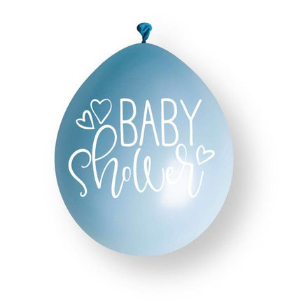 10 stuks blauwe baby shower ballonnen van 23 cm van Unique koop je bij Partywinkel