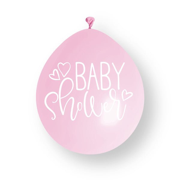 10 stuks roze baby shower ballonnen van 23 cm, gemaakt van latex van Unique koop je bij Partywinkel