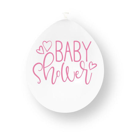 10 stuks roze baby shower ballonnen van 23 cm, gemaakt van latex van Unique koop je bij Partywinkel