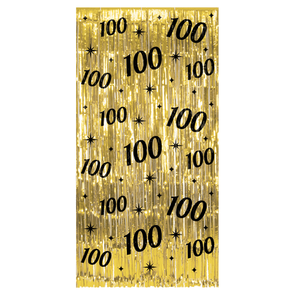 100 Jaar Deurgordijn Goud Zwart van Paper Dreams koop je bij Partywinkel