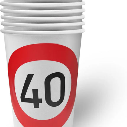 40th Anniversary Traffic Sign Cups, 250 ml, 8-pack