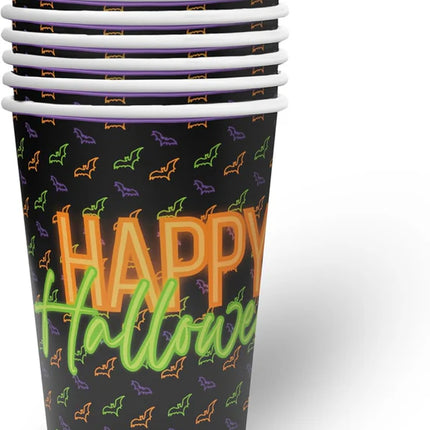Neon Halloween Cups, 250 ml, Set of 8