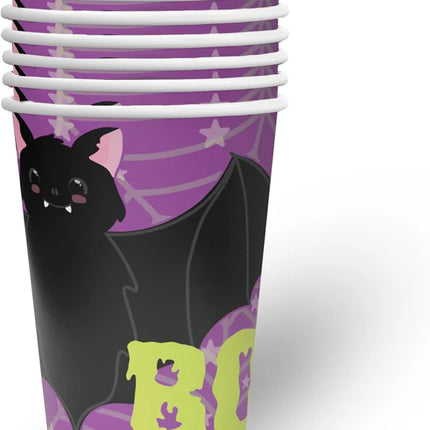 Halloween Cups, Purple "Boo," 250 ml, 8-pack